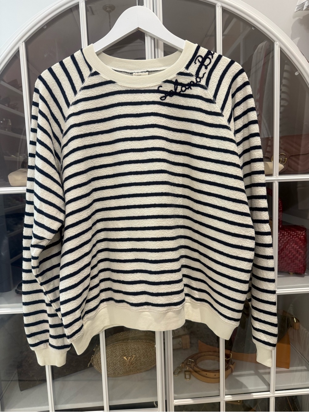 ISMBS Solana Beach Women’s Navy/Cream Striped Sweatshirt